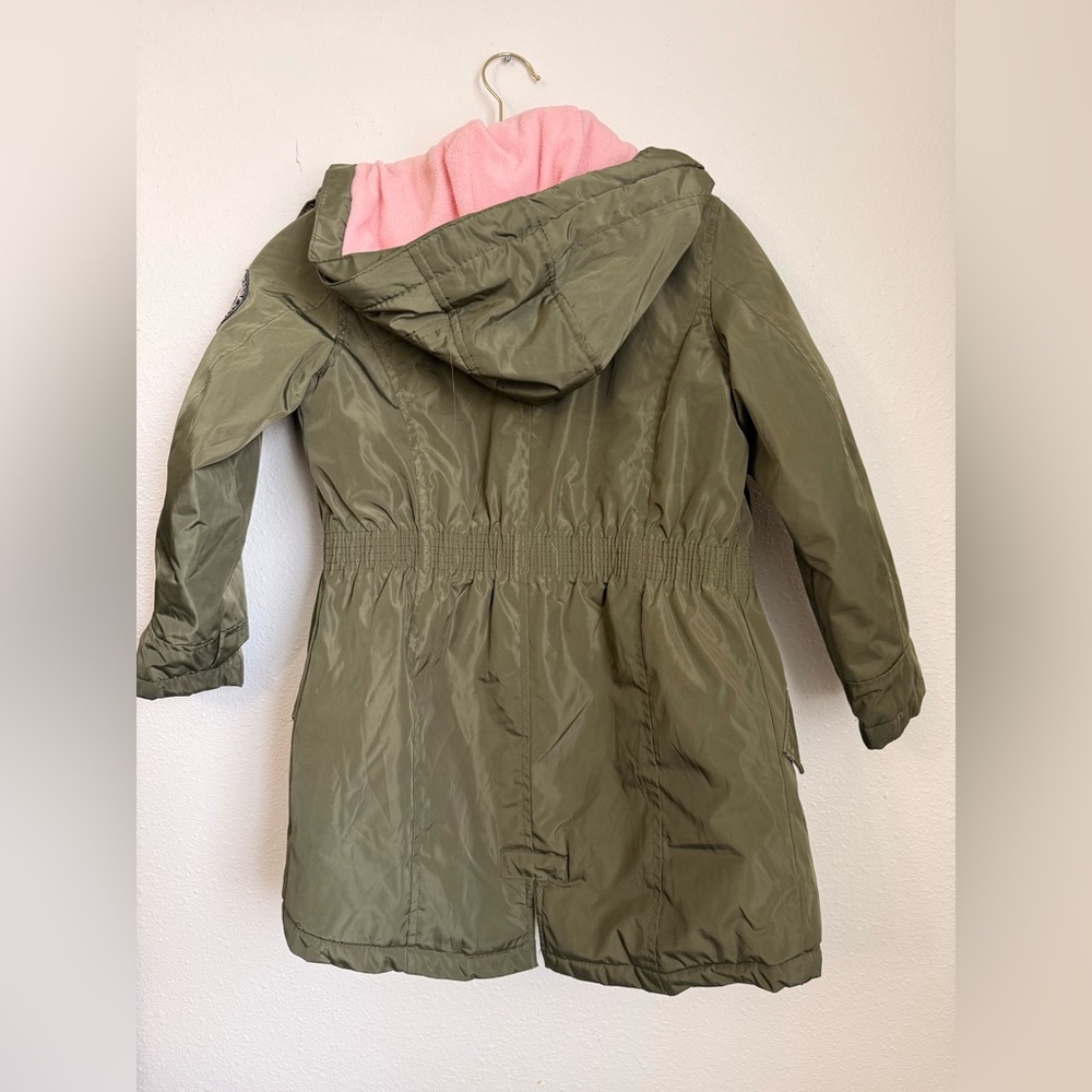 Weatherproof Girls Olive Green Fleece Lined Parka Jacket 7/8 - Picture 8 of 12
